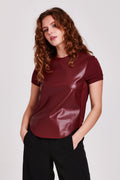 ANOTHER LOVE Vegan Leather ELAINA Short Sleeve Top