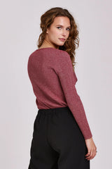 ANOTHER LOVE Ruched Bust LEIGHTON Lurex RibKnit Top