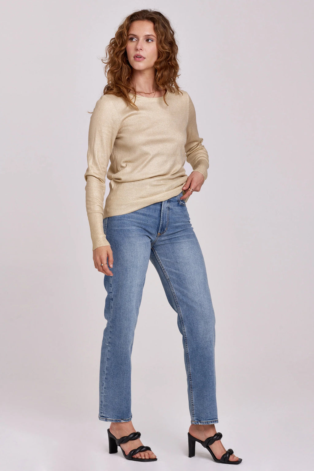 ANOTHER LOVE FoilKnit GRETA CrewNeck Sweater