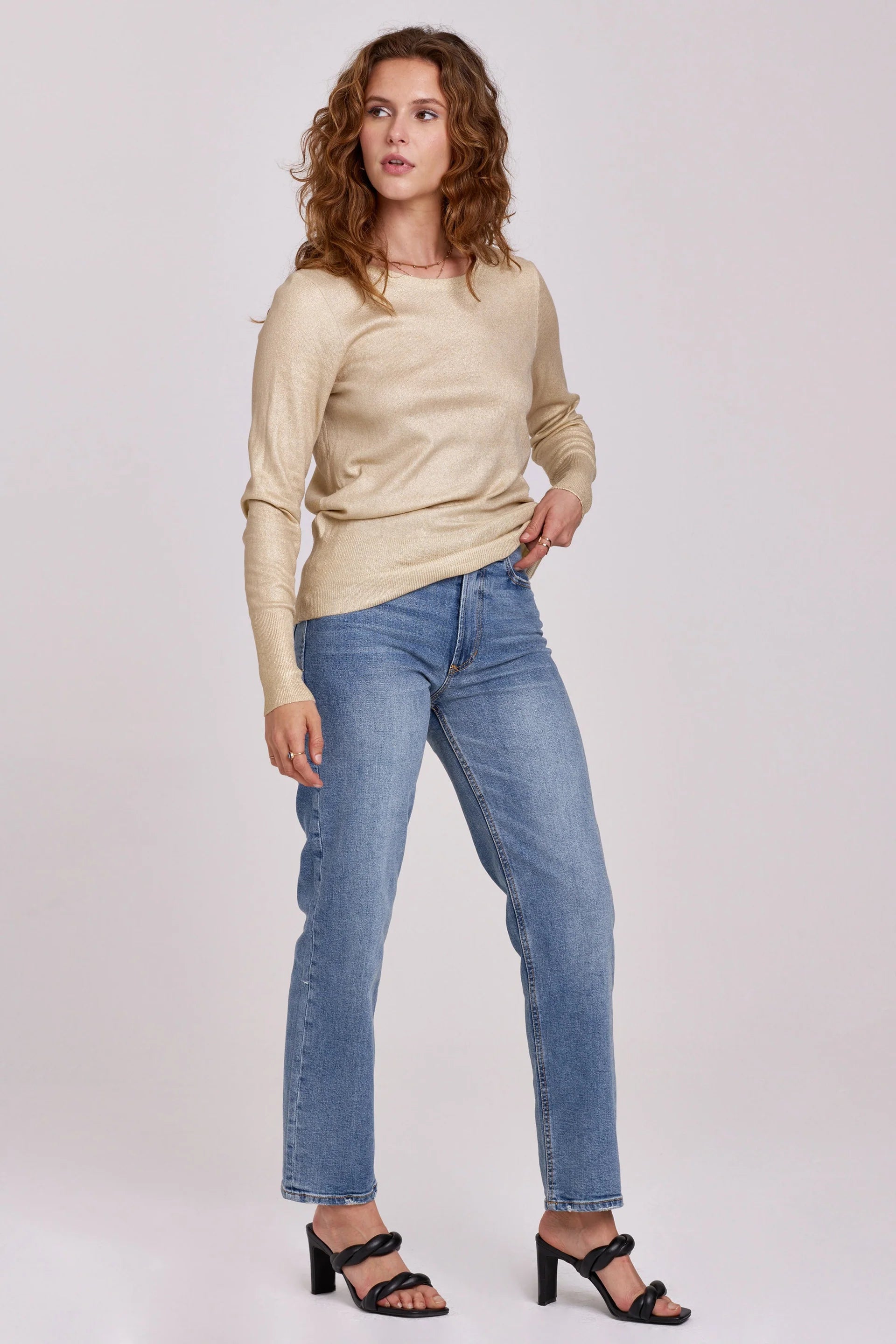 ANOTHER LOVE FoilKnit GRETA CrewNeck Sweater