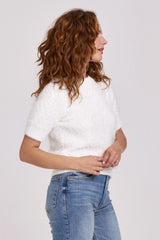 ANOTHER LOVE Fuzzy SEZANNA ShortSleeve CrewNeck Sweater
