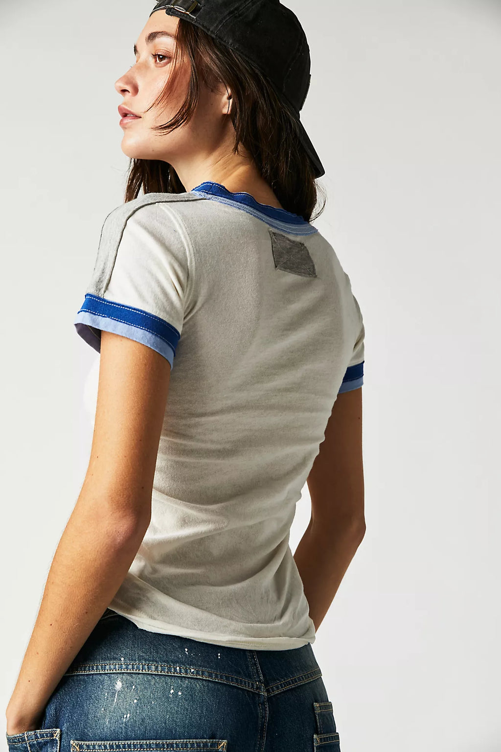 FREE PEOPLE Retro SPORTY MIX Tee Top