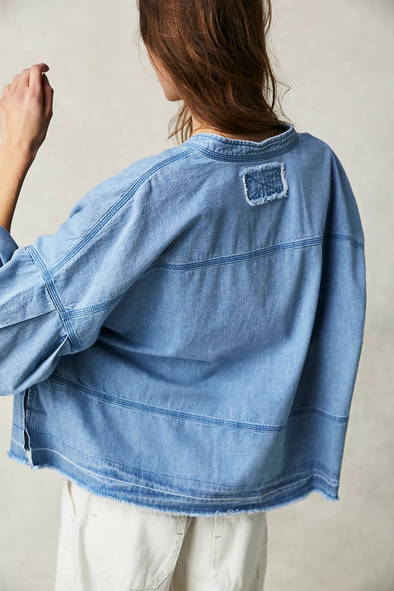 FREE PEOPLE Denim JUDE PullOver Top