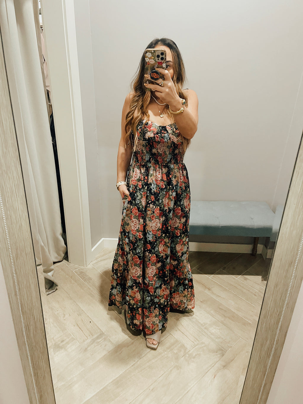 AUREUM Bustier WISHFUL Floral Midi Dress
