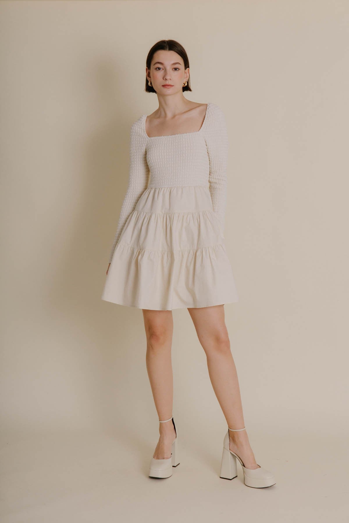 AUREUM Square Neck SACRED Smock Dress