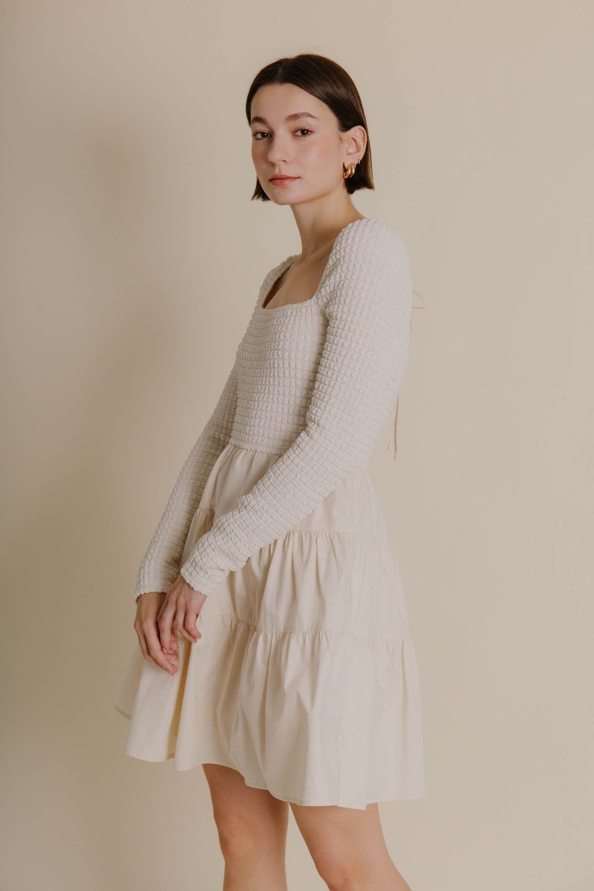 AUREUM Square Neck SACRED Smock Dress