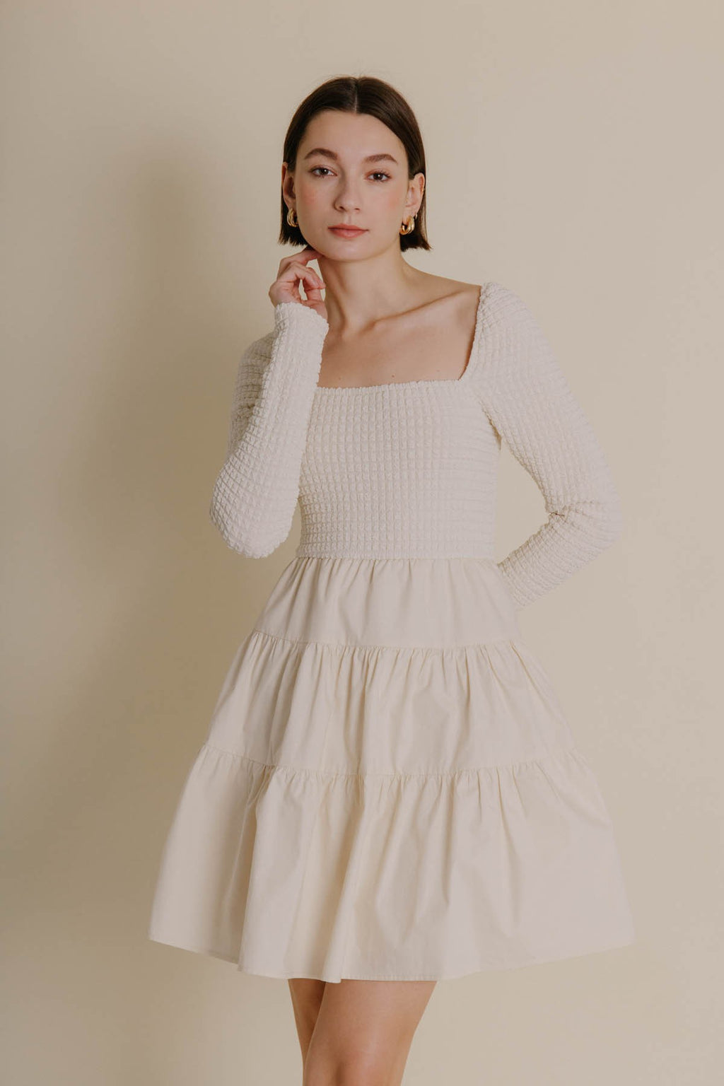 AUREUM Square Neck SACRED Smock Dress