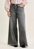 JUDY BLUE Mid-Rise Palazzo Jean - Washed Gray