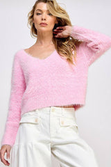 FLURRY FuzzyKnit V-Neck Sweater