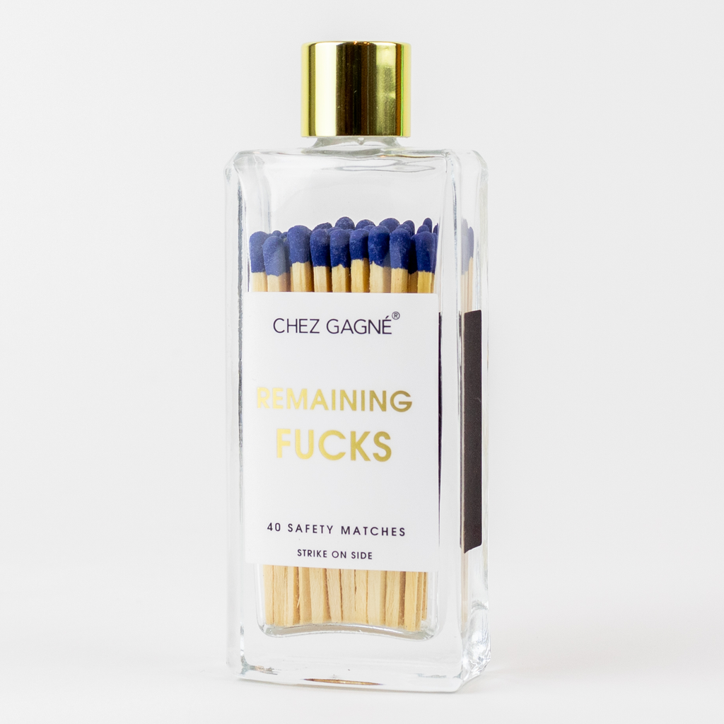 CG Remaining Fucks Matches - Glass Bottle Matchsticks - Blue