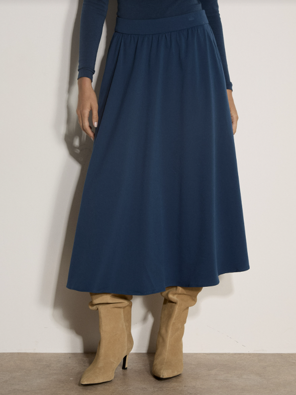 APRICOT Brushed Twill Midi Skirt - Teal