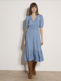 APRICOT Embroidered Denim Tea Dress