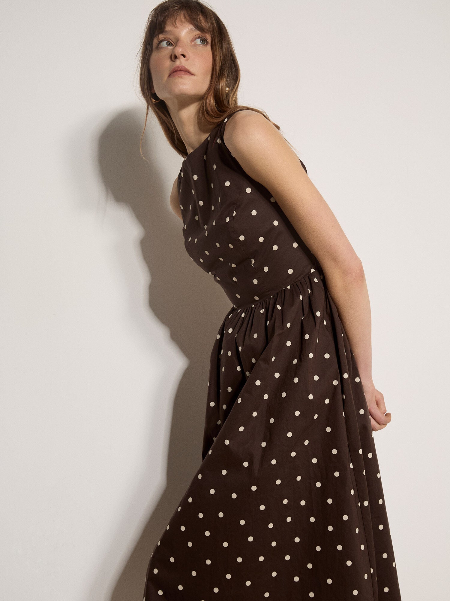 APRICOT Polka Dot Fit & Flare Dress