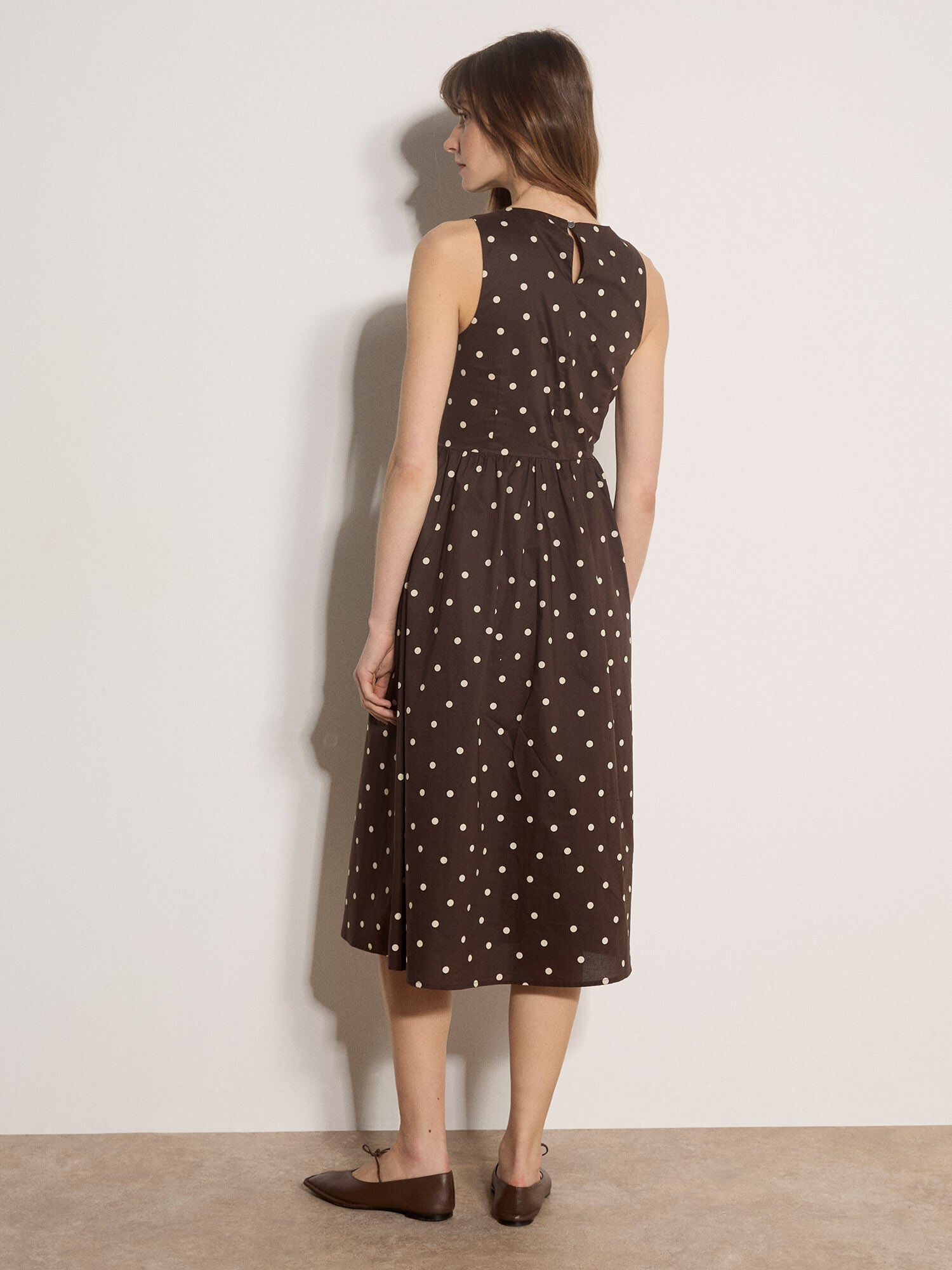 APRICOT Polka Dot Fit & Flare Dress