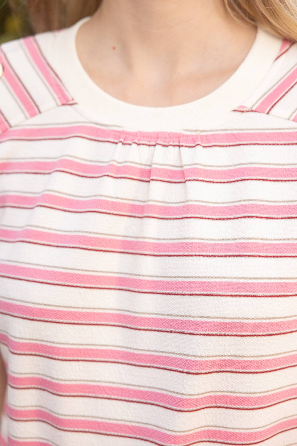 FRAME Stripe LaceUp Grommet Detail Knit Top