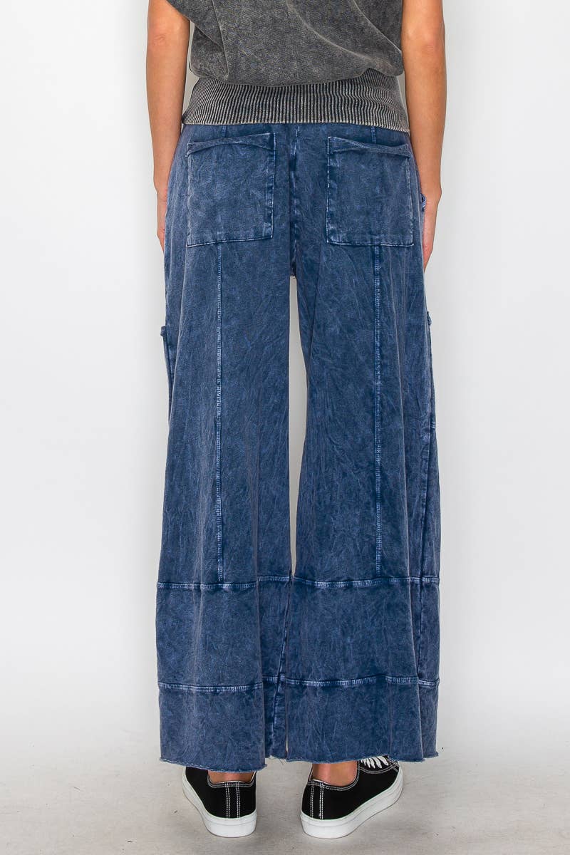 ECHOES Mineral Wash Wide leg Cropped pants