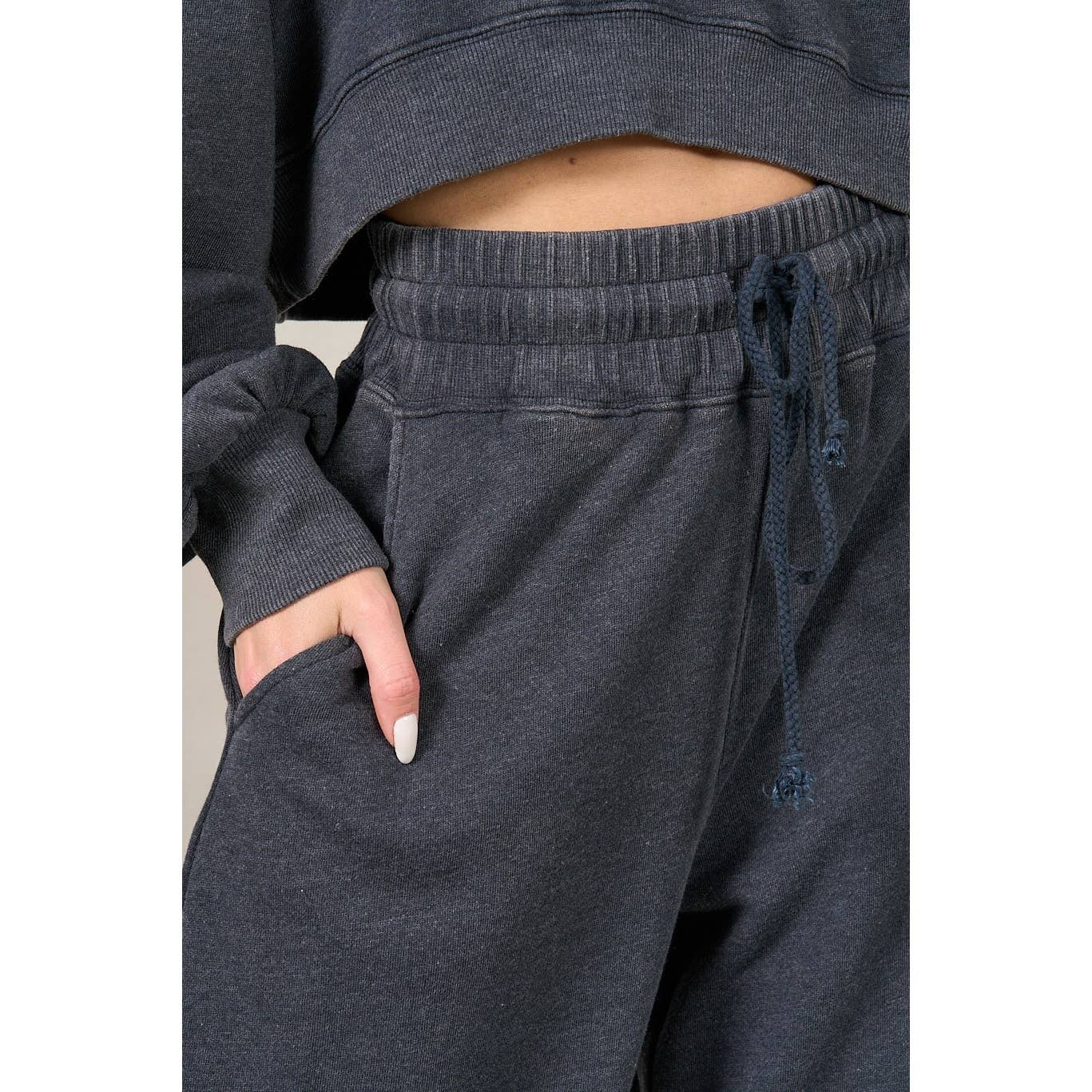 Matching Rib Wide Oversize Sweatpants: HUNTER GREEN / S