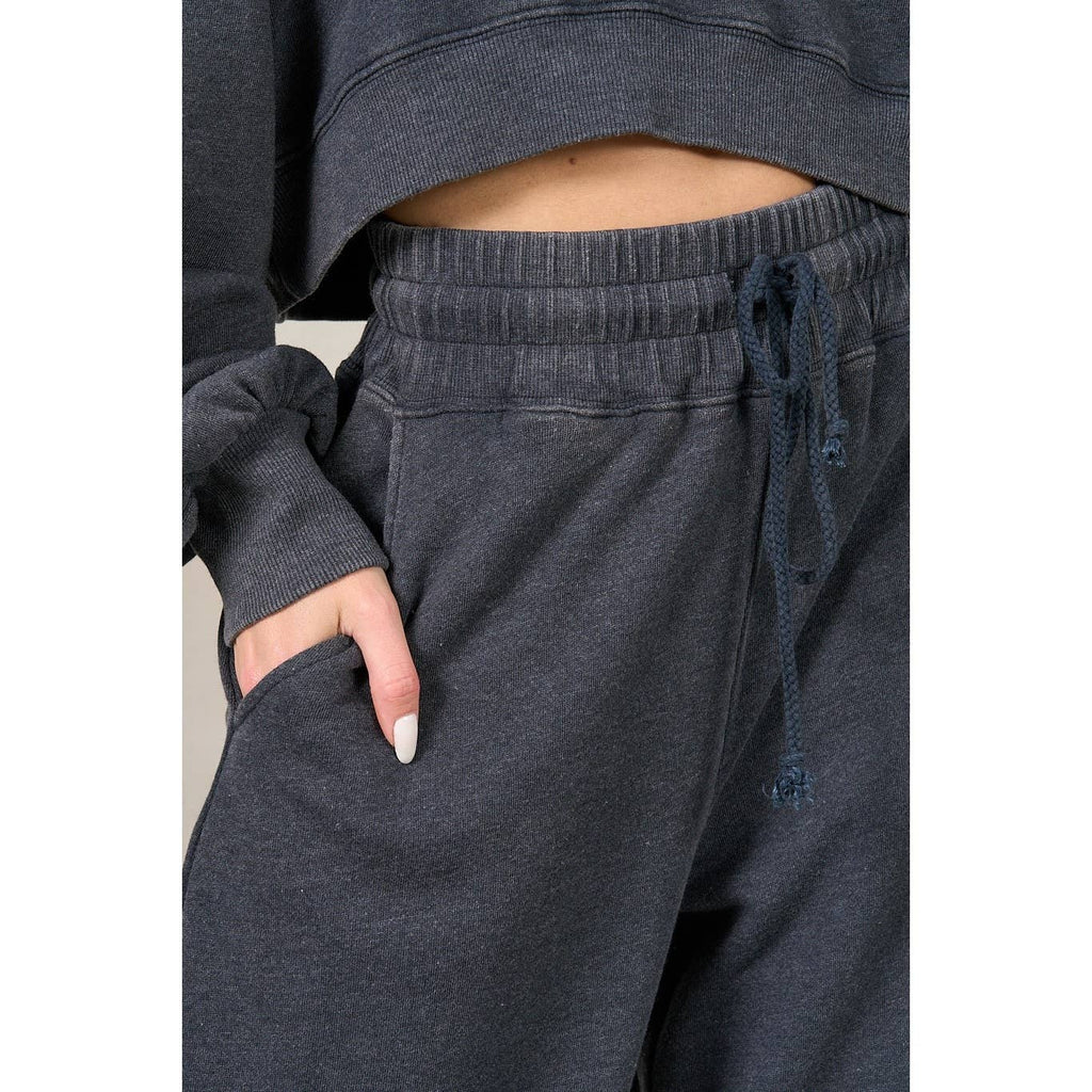 Matching Rib Wide Oversize Sweatpants: HUNTER GREEN / L