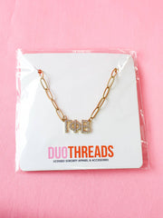 Rhinestone Sorority Necklace: PI BETA PHI