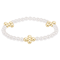 ENEWTON Beaded 4mm Gold Signature Cross 4mm Pearl Bracelet