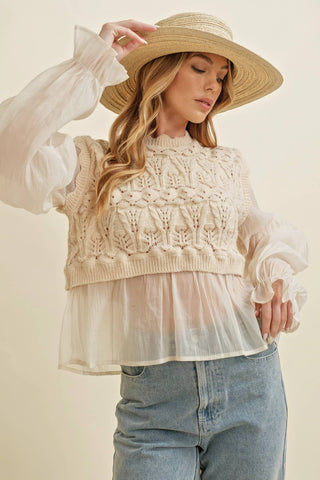 CELESTE Crochet Layered Twofer Top