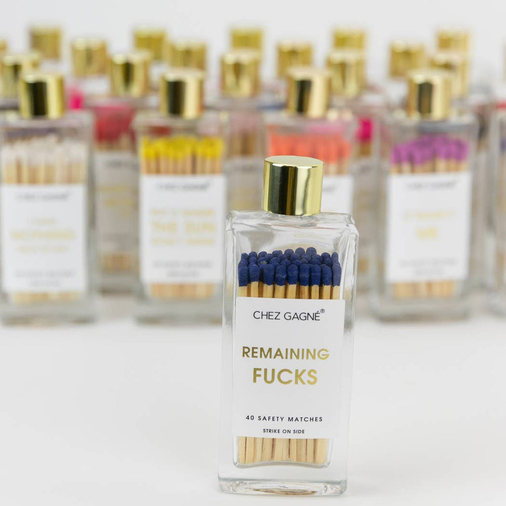 CG Remaining Fucks Matches - Glass Bottle Matchsticks - Blue