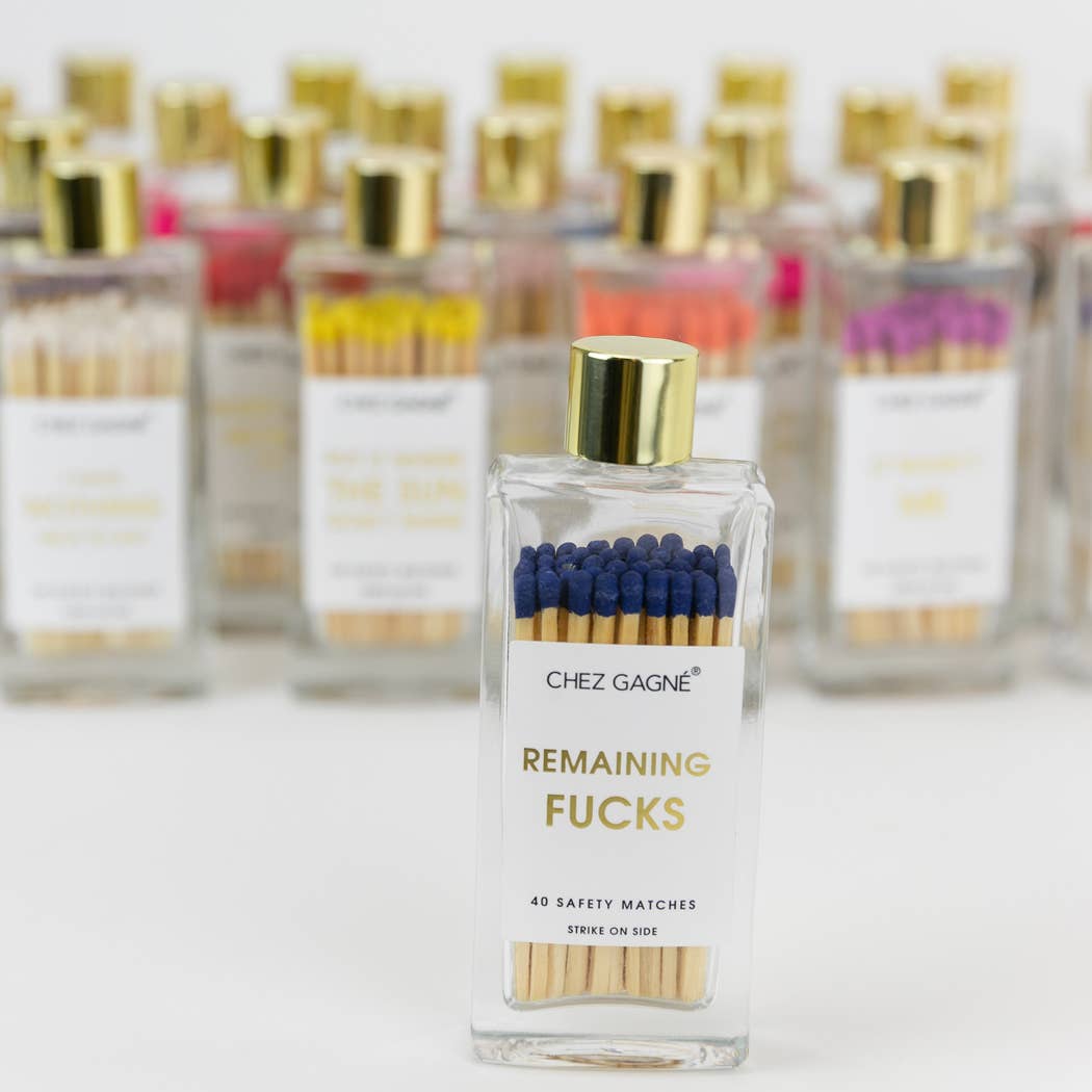 CG Remaining Fucks Matches - Glass Bottle Matchsticks - Blue