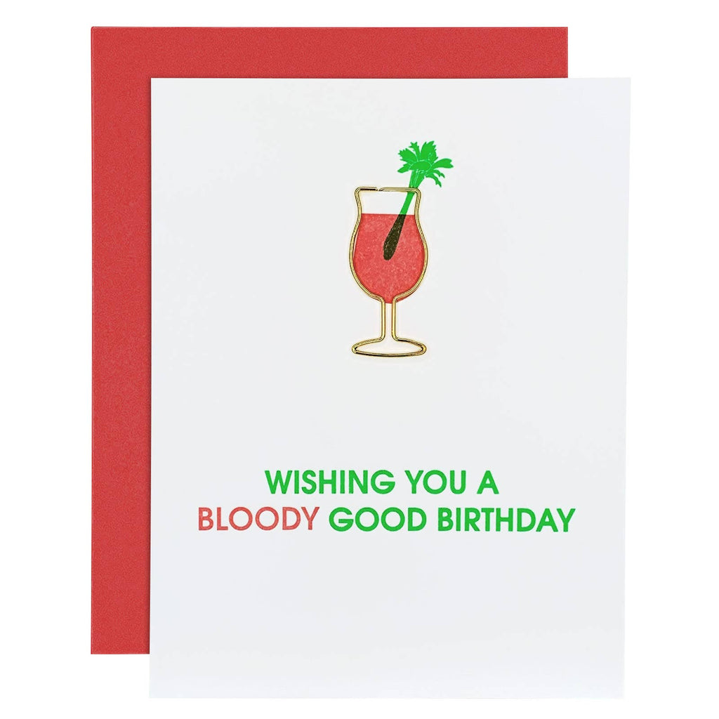 Bloody Good Bloody Mary Birthday Letterpress Greeting Card