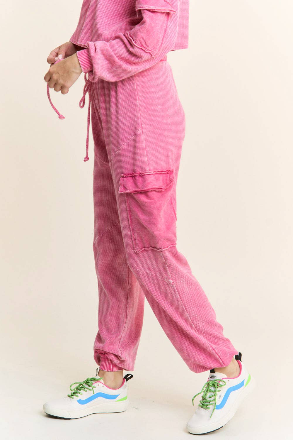 NEXT LEVEL Waffle Mineral Wash CargoPocket Joggers