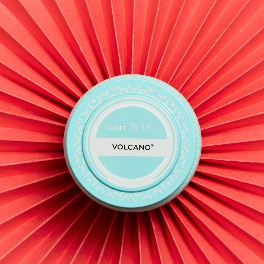 Capri BLUE Volcano Aqua Printed Travel Tin Candle 8.5oz