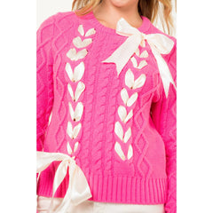 LOCKE Ribbon Detail Knit Sweater Top