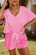 HAVEN 2pc DropShoulder V-Neck Tee/Short Set