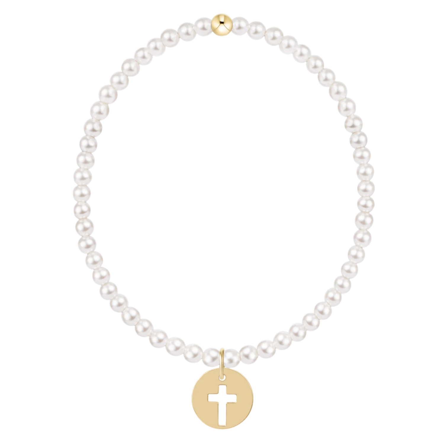 ENEWTON Classic Pearl 3mm Bracelet - Blessed Gold Disc