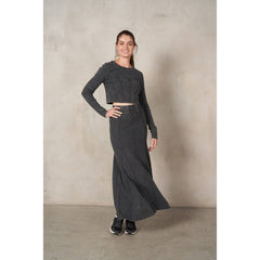 STARLET Mineral Wash RibKnit Maxi Skirt