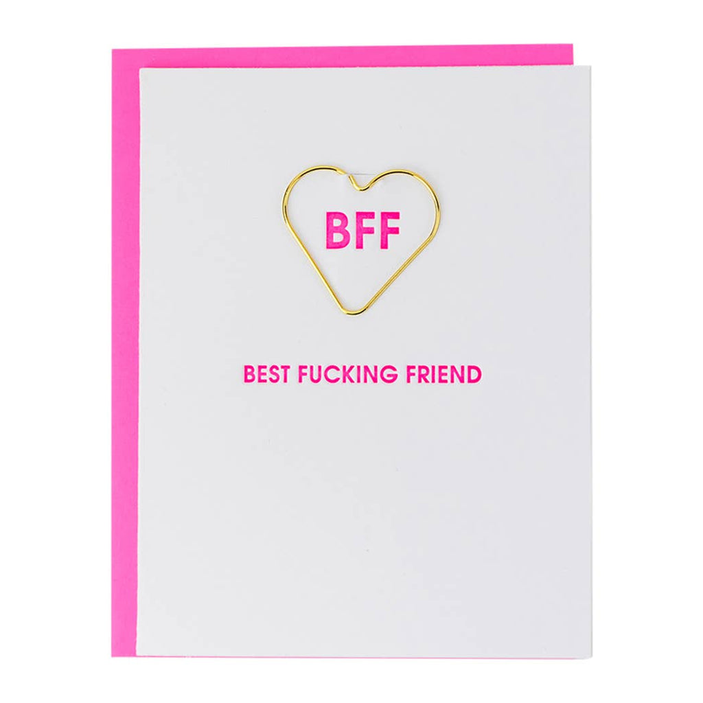 CG Best Fucking Friend - Paper Clip Letterpress Greeting Card