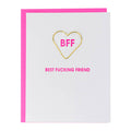CG Best Fucking Friend - Paper Clip Letterpress Greeting Card