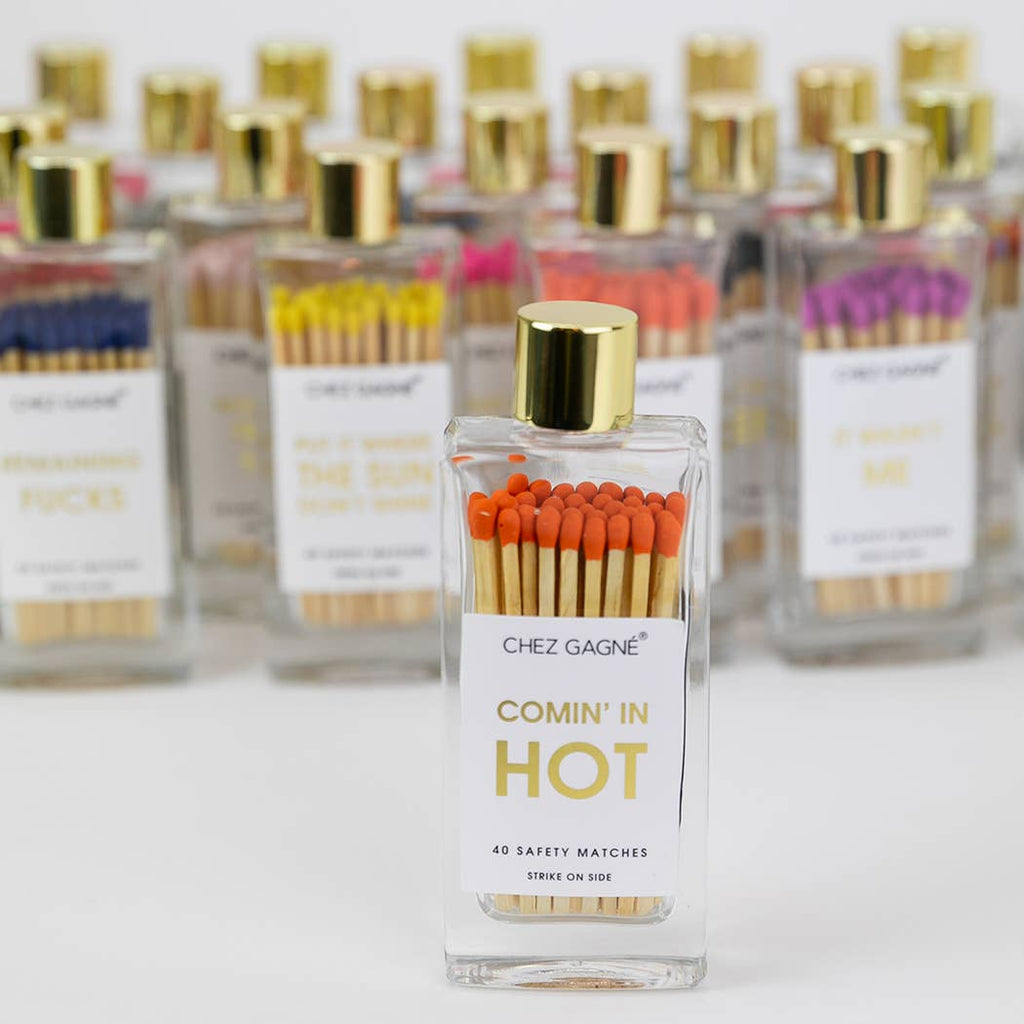 Coming In Hot Matches - Glass Bottle Matchsticks Orange