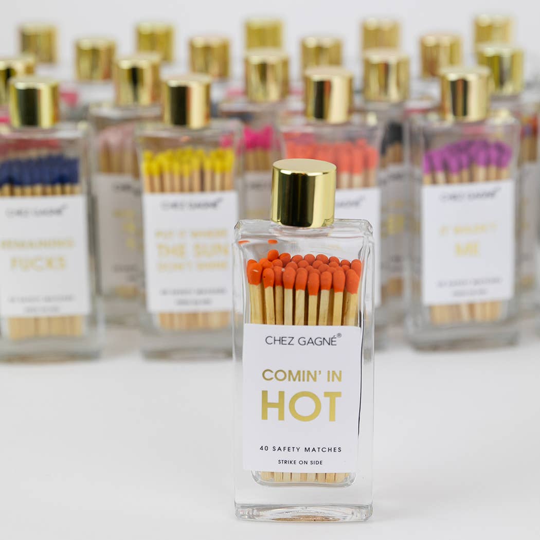 Coming In Hot Matches - Glass Bottle Matchsticks Orange