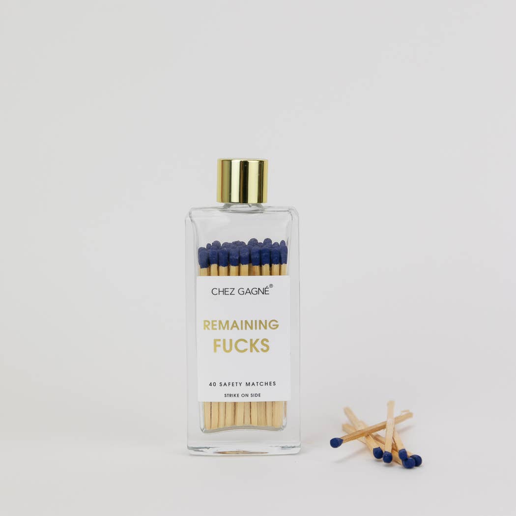 CG Remaining Fucks Matches - Glass Bottle Matchsticks - Blue