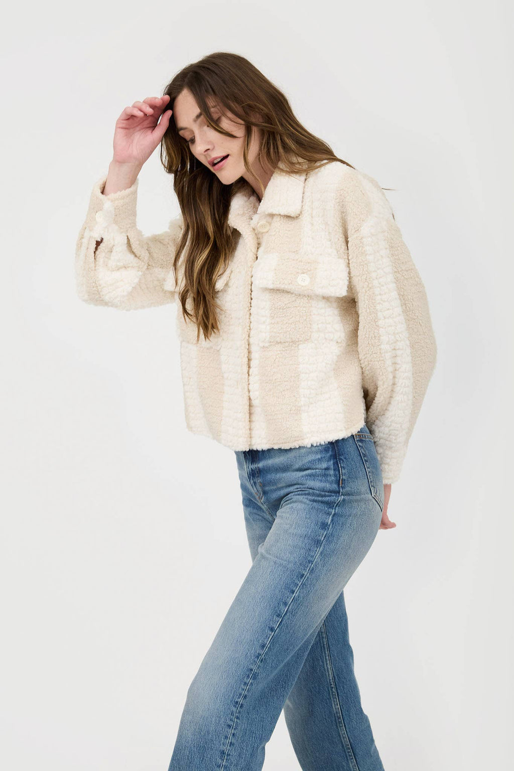 SPRITZ Shearling Stripe Jacket