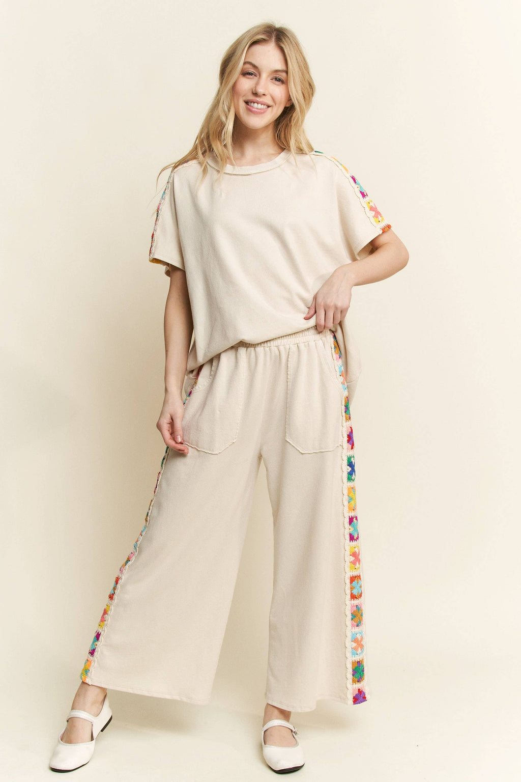 ANTOINETTE Crochet SidePanel MineralWash Pant