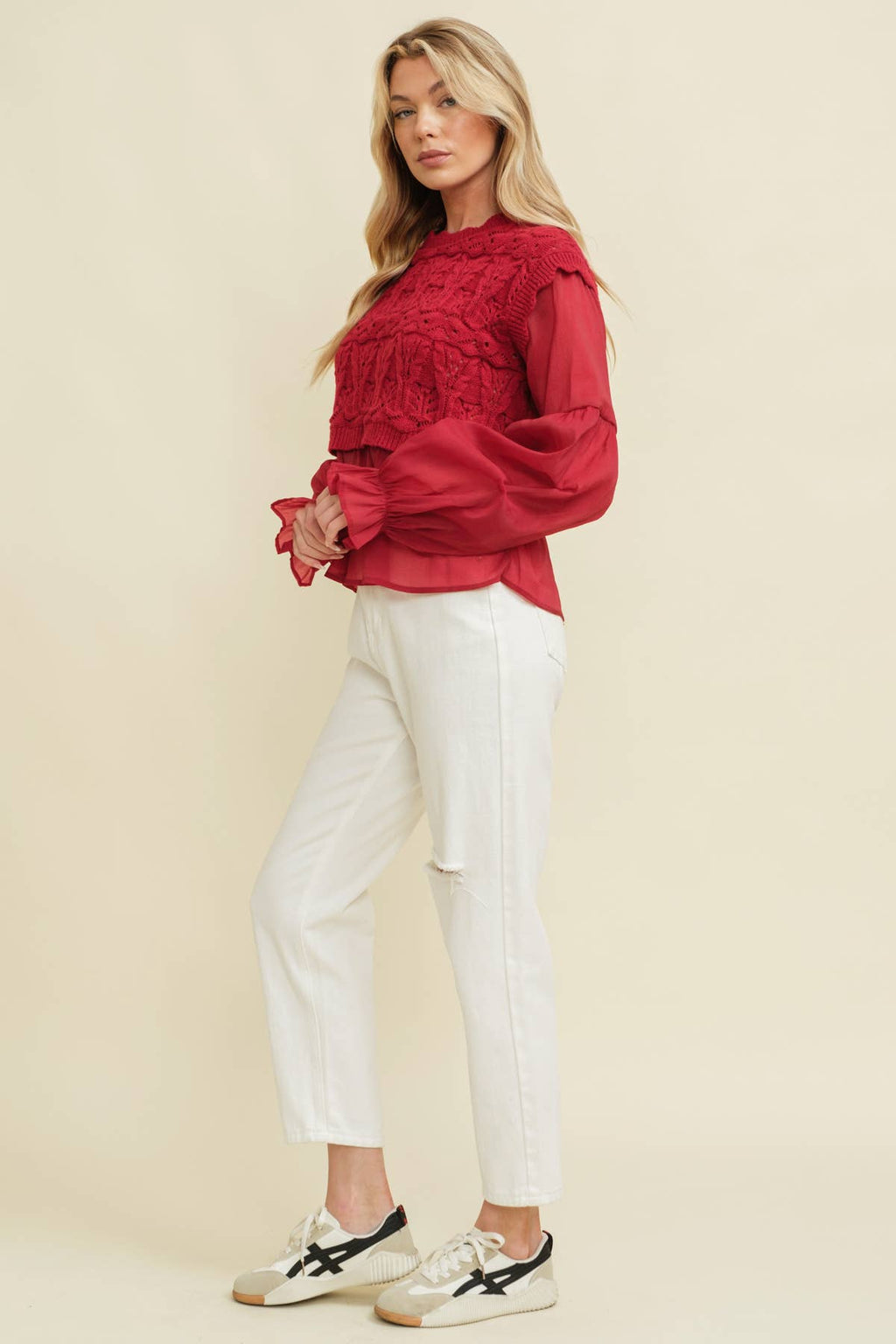 CELESTE Crochet Layered Twofer Top