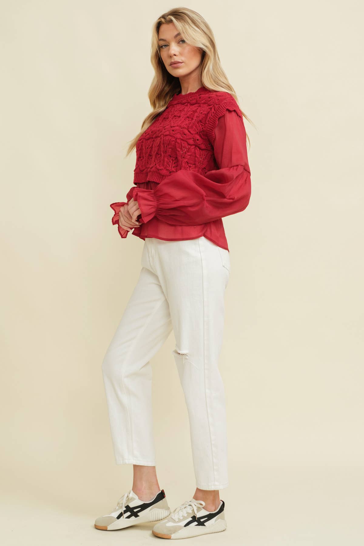 CELESTE Crochet Layered Twofer Top