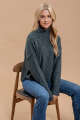 CAROL MockNeck DropSleeve Sweater Top