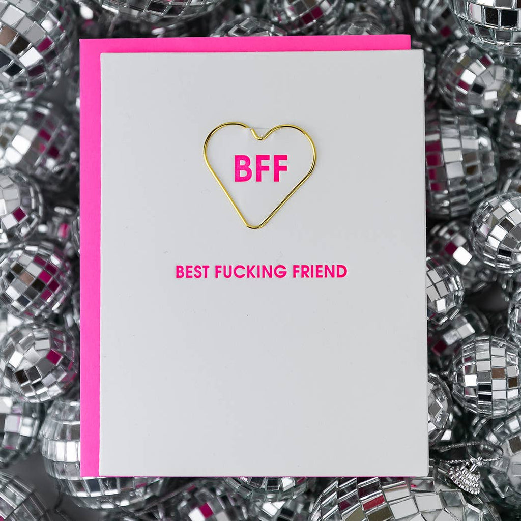 CG Best Fucking Friend - Paper Clip Letterpress Greeting Card