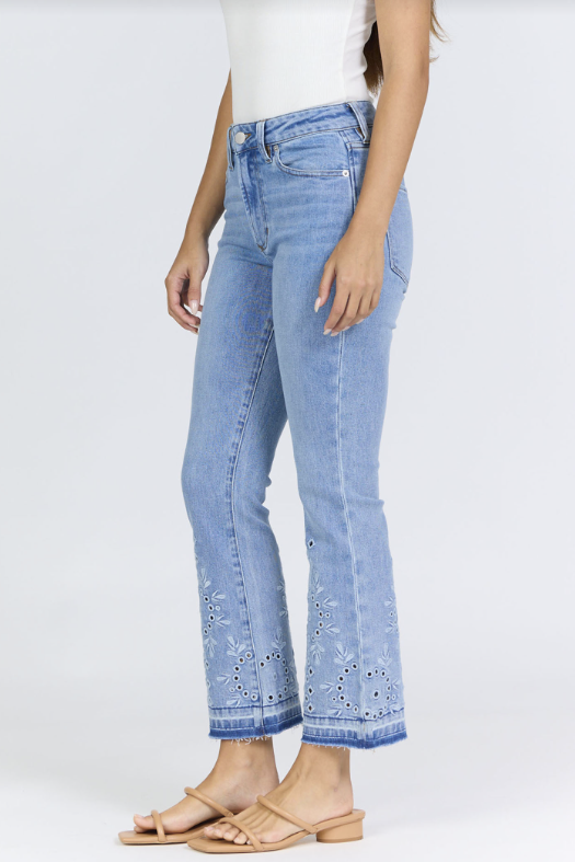 DEAR JOHN Jeanne Embroidered Denim Jeans