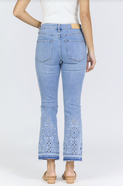 DEAR JOHN Jeanne Embroidered Denim Jeans