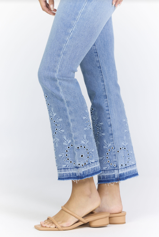 DEAR JOHN Jeanne Embroidered Denim Jeans
