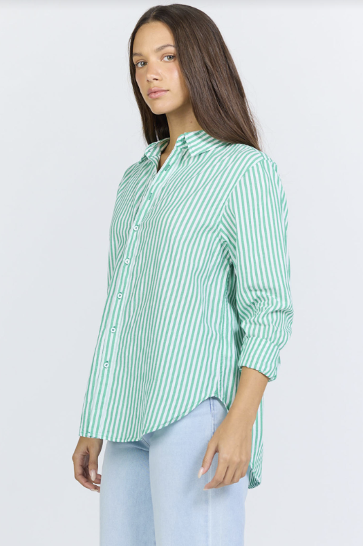 DEAR JOHN Lolita Striped Button Up - Green Grass