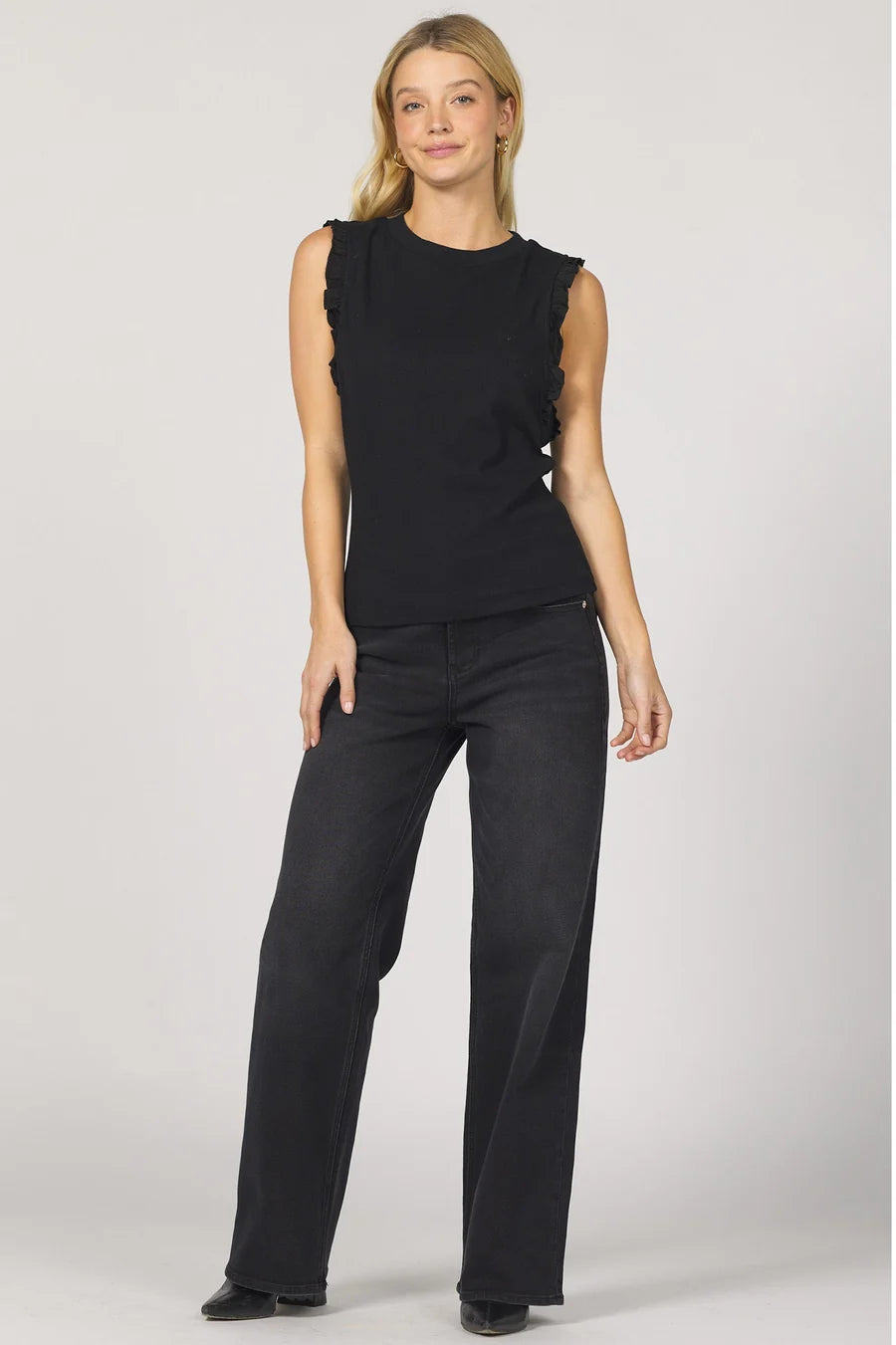 DEAR JOHN Bridget Ruffle Sleeve Top